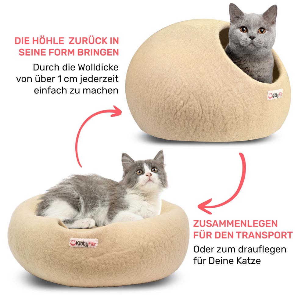 Katzenhöhle_Beige_Kittyfilz