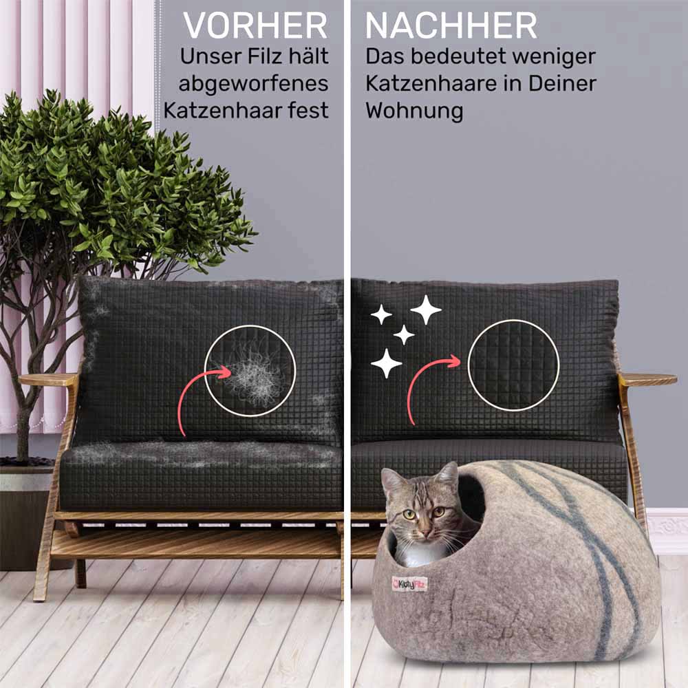 Katzenhöhle-Pastellbraun-gestreift