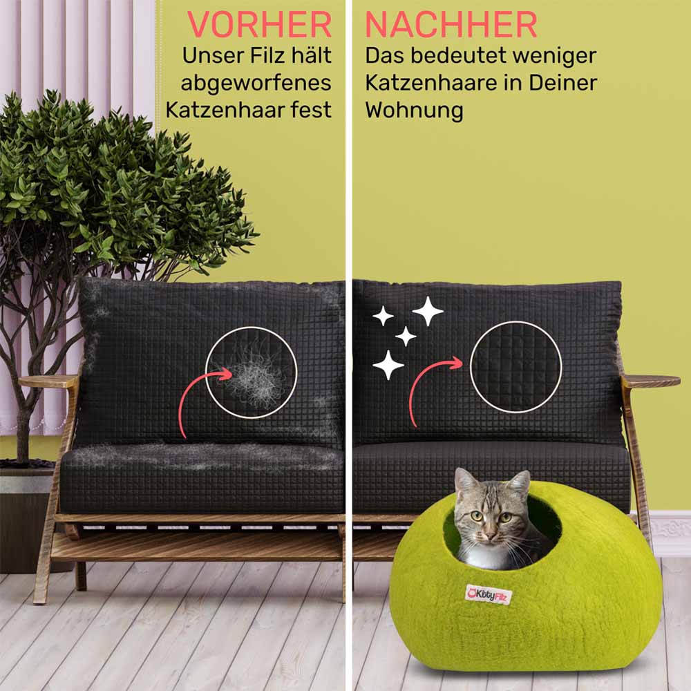 Katzenhöhle Limettengrün