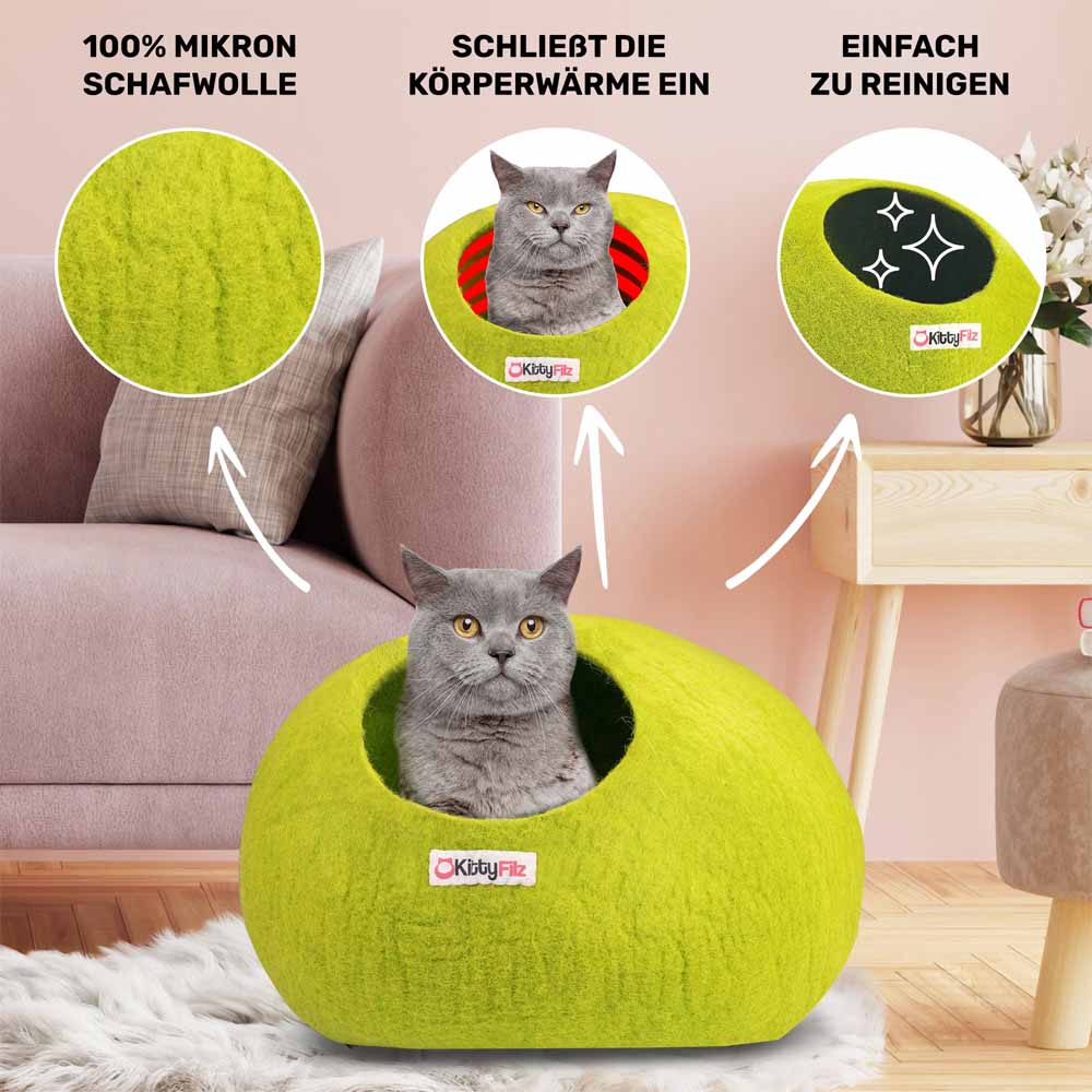 Katzenhöhle Limettengrün