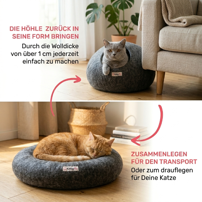Katzenhöhle | Pastellbraun-gestreift