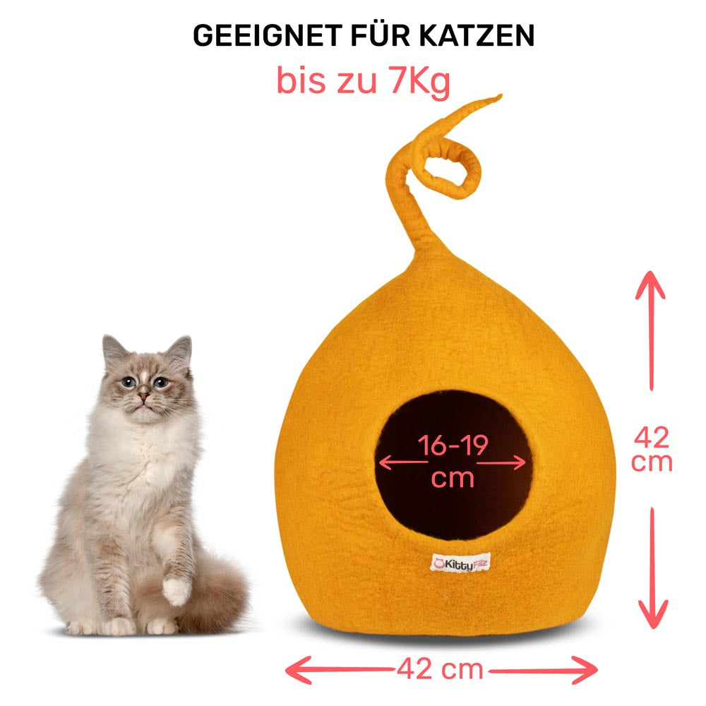 Katzenhöhle Orange mit Zipfel